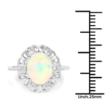 Load image into Gallery viewer, 1.73 Carat Genuine Ethiopian Opal &amp; White Topaz .925 Sterling Silver Ring
