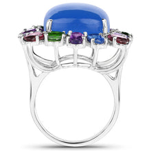 Load image into Gallery viewer, 26.67 Carat Genuine Multi Stones .925 Sterling Silver Ring
