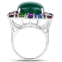 Load image into Gallery viewer, 26.67 Carat Genuine Multi Stones .925 Sterling Silver Ring
