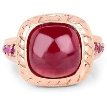 Load image into Gallery viewer, 9.14 Carat Glass Filled Ruby and Ruby .925 Sterling Silver Ring
