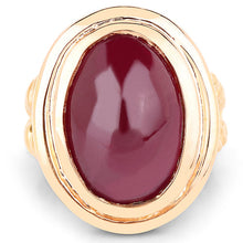 Load image into Gallery viewer, 14K Rose Gold Plated 17.60 Carat Genuine Glass Filled Ruby .925 Sterling Silver Ring
