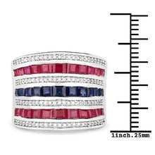 将图片加载到图库查看器，3.36 Carat Genuine Multi Stones .925 Sterling Silver Ring
