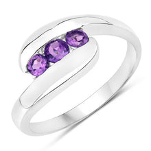 Load image into Gallery viewer, 0.54 Carat Genuine Amethyst .925 Sterling Silver Ring
