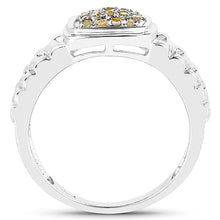 将图片加载到图库查看器，0.25 Carat Genuine Yellow Diamond .925 Sterling Silver Ring
