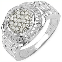 将图片加载到图库查看器，0.20 Carat Genuine White Diamond .925 Sterling Silver Ring
