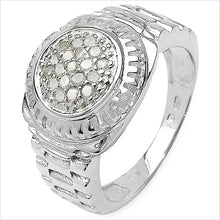 将图片加载到图库查看器，0.20 Carat Genuine White Diamond .925 Sterling Silver Ring
