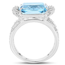 Load image into Gallery viewer, 4.78 Carat Genuine Blue Topaz and White Topaz .925 Sterling Silver Ring

