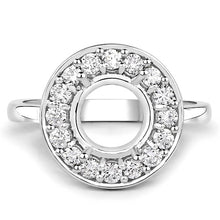 Load image into Gallery viewer, 0.48 Carat Genuine White Diamond 14K White Gold Semi Mount Ring - holds 8.00mm Round Gemstone
