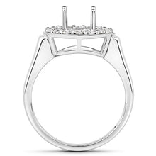 将图片加载到图库查看器，0.48 Carat Genuine White Diamond 14K White Gold Semi Mount Ring - holds 8.00mm Round Gemstone

