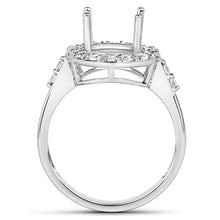 Load image into Gallery viewer, 0.60 Carat Genuine White Diamond 14K White Gold Semi Mount Ring - holds 10x8mm Oval Gemstone
