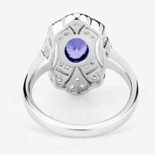 Load image into Gallery viewer, 1.17 Carat Genuine Tanzanite and White Topaz .925 Sterling Silver Ring
