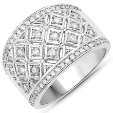 Load image into Gallery viewer, 0.52 Carat Genuine White Diamond .925 Sterling Silver Ring
