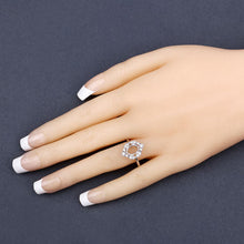 将图片加载到图库查看器，0.20 Carat Genuine White Diamond 14K White Gold Semi Mount Ring - holds 8x6mm Oval Gemstone
