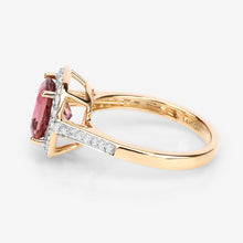 Load image into Gallery viewer, 2.71 Carat Genuine Royal Pink Tourmaline and White Diamond 14K Yellow Gold Ring
