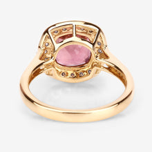 Load image into Gallery viewer, 2.71 Carat Genuine Royal Pink Tourmaline and White Diamond 14K Yellow Gold Ring
