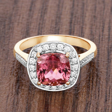 Load image into Gallery viewer, 2.71 Carat Genuine Royal Pink Tourmaline and White Diamond 14K Yellow Gold Ring
