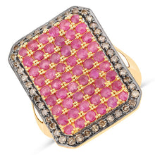 将图片加载到图库查看器，3.14 Carat Genuine Ruby and TTLB Diamond .925 Sterling Silver Ring

