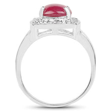 Load image into Gallery viewer, 3.31 Carat Glass Filled Ruby and White Topaz .925 Sterling Silver Ring
