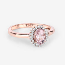 Load image into Gallery viewer, 0.81 Carat Genuine Morganite and White Diamond 14K Rose Gold Ring
