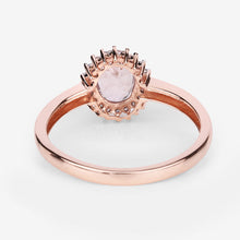 Load image into Gallery viewer, 0.81 Carat Genuine Morganite and White Diamond 14K Rose Gold Ring
