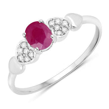 Load image into Gallery viewer, 0.36 Carat Genuine Ruby and White Diamond 14K White Gold Ring
