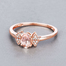 Load image into Gallery viewer, 0.46 Carat Genuine Morganite and White Diamond 14K Rose Gold Ring
