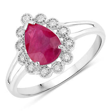 Load image into Gallery viewer, 1.31 Carat Genuine Ruby and White Diamond 10K White Gold Ring
