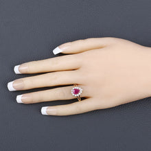Load image into Gallery viewer, 1.31 Carat Genuine Ruby and White Diamond 10K Yellow Gold Ring
