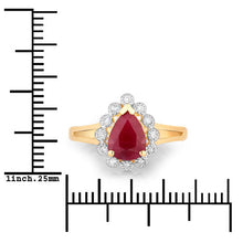 Load image into Gallery viewer, 1.31 Carat Genuine Ruby and White Diamond 14K Yellow Gold Ring
