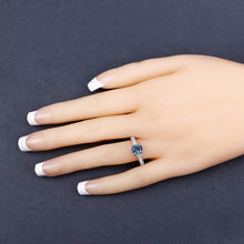 将图片加载到图库查看器，1.90 Carat Genuine Blue Sapphire and White Diamond 14K White Gold Ring
