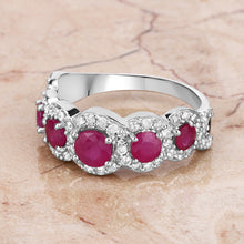 Load image into Gallery viewer, 1.99 Carat Genuine Ruby and White Diamond 14K White Gold Ring
