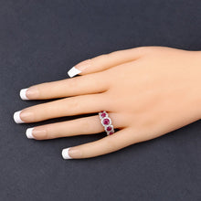 Load image into Gallery viewer, 1.99 Carat Genuine Ruby and White Diamond 14K White Gold Ring
