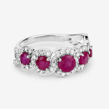 Load image into Gallery viewer, 1.99 Carat Genuine Ruby and White Diamond 14K White Gold Ring

