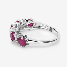 Load image into Gallery viewer, 1.61 Carat Genuine Ruby and White Diamond 14K White Gold Ring
