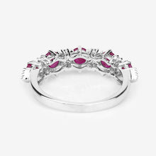 Load image into Gallery viewer, 1.61 Carat Genuine Ruby and White Diamond 14K White Gold Ring
