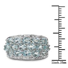 Load image into Gallery viewer, 3.24 Carat Genuine Blue Topaz &amp; White Topaz .925 Sterling Silver Ring
