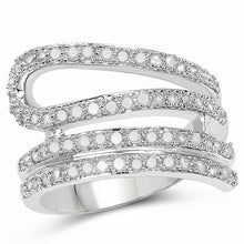 Load image into Gallery viewer, 0.83 Carat Genuine White Diamond .925 Sterling Silver Ring
