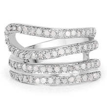 Load image into Gallery viewer, 0.83 Carat Genuine White Diamond .925 Sterling Silver Ring
