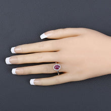 Load image into Gallery viewer, 1.58 Carat Genuine Ruby and White Diamond 10K White Gold Ring
