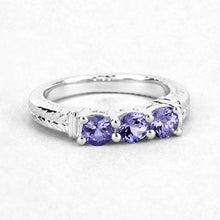 Load image into Gallery viewer, 1.11 Carat Genuine Tanzanite .925 Sterling Silver Ring

