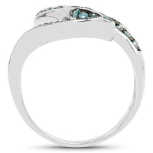 将图片加载到图库查看器，0.76 Carat Genuine Blue Diamond .925 Sterling Silver Ring
