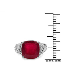 Load image into Gallery viewer, 4.20 ct. t.w. Glass Filled Ruby and White Topaz Ring in Sterling Silver
