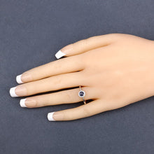 将图片加载到图库查看器，0.52 Carat Genuine Blue Sapphire and White Diamond 14K White Gold Ring
