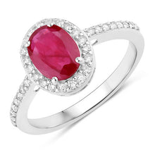 将图片加载到图库查看器，1.73 Carat Genuine Ruby and White Diamond 14K White Gold Ring
