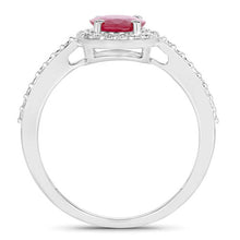 将图片加载到图库查看器，1.73 Carat Genuine Ruby and White Diamond 14K White Gold Ring
