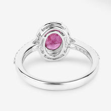 将图片加载到图库查看器，1.73 Carat Genuine Ruby and White Diamond 14K White Gold Ring

