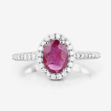 将图片加载到图库查看器，1.73 Carat Genuine Ruby and White Diamond 14K White Gold Ring
