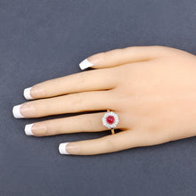 Load image into Gallery viewer, 2.01 Carat Genuine Ruby and White Diamond 14K Yellow Gold Ring
