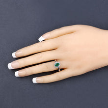 将图片加载到图库查看器，0.86 Carat Genuine Zambian Emerald and White Diamond 14K White Gold Ring
