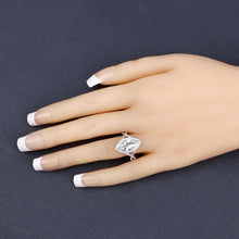 Load image into Gallery viewer, 2.24 Carat Genuine Aquamarine and White Diamond 14K White Gold Ring
